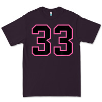 Plum number 33 sports jersey athlete fan pink black lucky number t shirt Premium Tee - linhVisuals