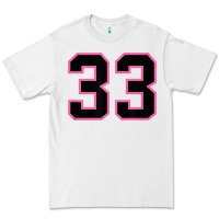 White number 33 sports jersey athlete fan pink black lucky number t shirt Premium Tee - linhVisuals