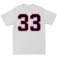 Dove Grey number 33 sports jersey athlete fan pink black lucky number t shirt Premium Tee - linhVisuals