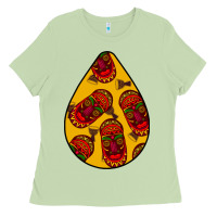 Matcha african masks teardrop  5 Ladies Tee - BundleAndBundleShop