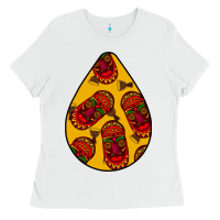 White african masks teardrop  5 Ladies Tee - BundleAndBundleShop
