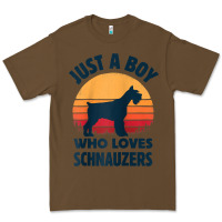 Cacao schnauzer just a boy who loves dogs men retro vintage sunset raglan ba Premium Tee - linhVisuals