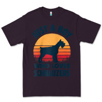 Plum schnauzer just a boy who loves dogs men retro vintage sunset raglan ba Premium Tee - linhVisuals