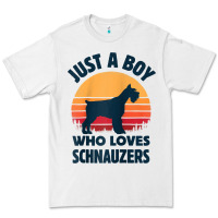 White schnauzer just a boy who loves dogs men retro vintage sunset raglan ba Premium Tee - linhVisuals