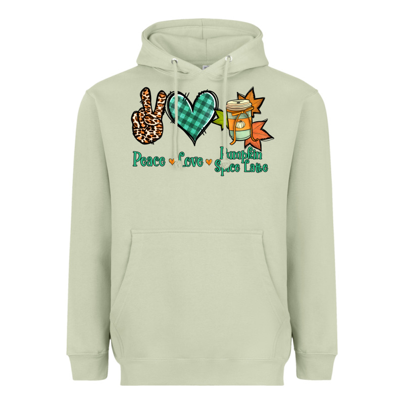Peace Love Pumpkin Spice Latte Heavyweight Hoodie by Jasminsmagicworld | Teevron