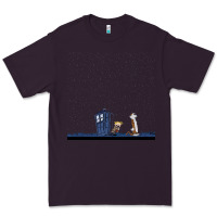 Plum newcalvin and hobbes night star tardis Premium Tee - linhVisuals