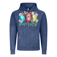 Vintage Denim happy easter day eggs nurse Vintage Hoodie - RacoonDesign
