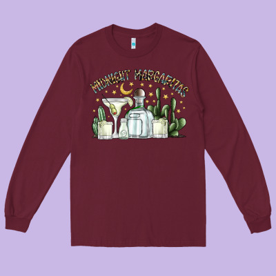 Midnight Margaritas Long Sleeve Tee Designed By Sublimationcraftshop