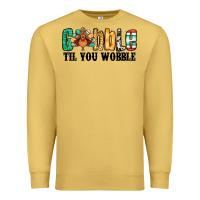 Antique Gold gobble til you wobble thanksgiving turkey Premium Sweatshirt - Jasminsmagicworld