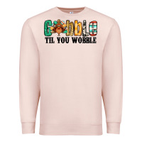 Pale Pink gobble til you wobble thanksgiving turkey Premium Sweatshirt - Jasminsmagicworld