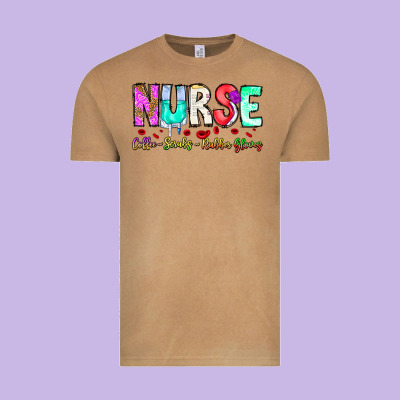 Nurse Coffee Scrubs Rubber Gloves Vintage Tee Designed By Cowhidedigitalart