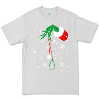 Dove Grey newchristmas grinch hand holding a stethoscope Premium Tee - linhVisuals