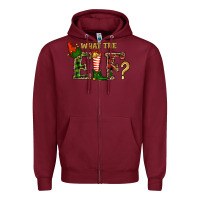 Burgundy What The Elf Christmas Zipper Hoodie - RanaPortraitStore