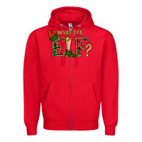 Red What The Elf Christmas Zipper Hoodie - RanaPortraitStore