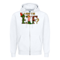 White What The Elf Christmas Zipper Hoodie - RanaPortraitStore