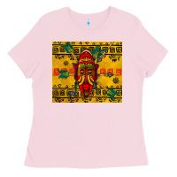 Bubblegum Pink african mask tumbler Ladies Tee - BundleAndBundleShop