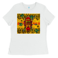 White african mask tumbler Ladies Tee - BundleAndBundleShop