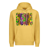 Antique Gold mardi gras sunflower fleur de lis leopard cowhide brushstrokes Premium Hoodie - Artiststas