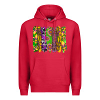 Cardinal mardi gras sunflower fleur de lis leopard cowhide brushstrokes Premium Hoodie - Artiststas