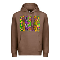 Chestnut mardi gras sunflower fleur de lis leopard cowhide brushstrokes Premium Hoodie - Artiststas