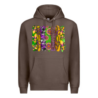 Coffee mardi gras sunflower fleur de lis leopard cowhide brushstrokes Premium Hoodie - Artiststas