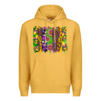 Mustard mardi gras sunflower fleur de lis leopard cowhide brushstrokes Premium Hoodie - Artiststas