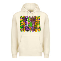 Sandshell mardi gras sunflower fleur de lis leopard cowhide brushstrokes Premium Hoodie - Artiststas