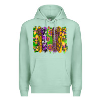 Seafoam mardi gras sunflower fleur de lis leopard cowhide brushstrokes Premium Hoodie - Artiststas