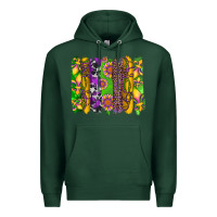 Sports Green mardi gras sunflower fleur de lis leopard cowhide brushstrokes Premium Hoodie - Artiststas