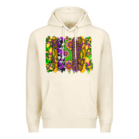 Tofu mardi gras sunflower fleur de lis leopard cowhide brushstrokes Premium Hoodie - Artiststas