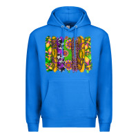 True Royal mardi gras sunflower fleur de lis leopard cowhide brushstrokes Premium Hoodie - Artiststas