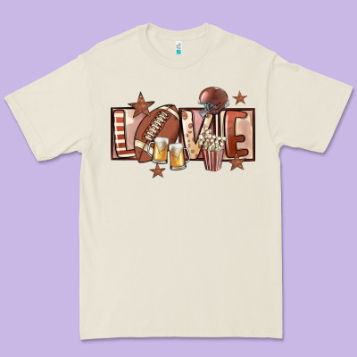 Football Love Premium Tee Designed By Fadigitalartstudio