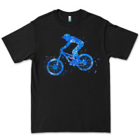 Black downhill mountain bike t  shirt downhill mountain bike jump blue water Premium Tee - linhVisuals