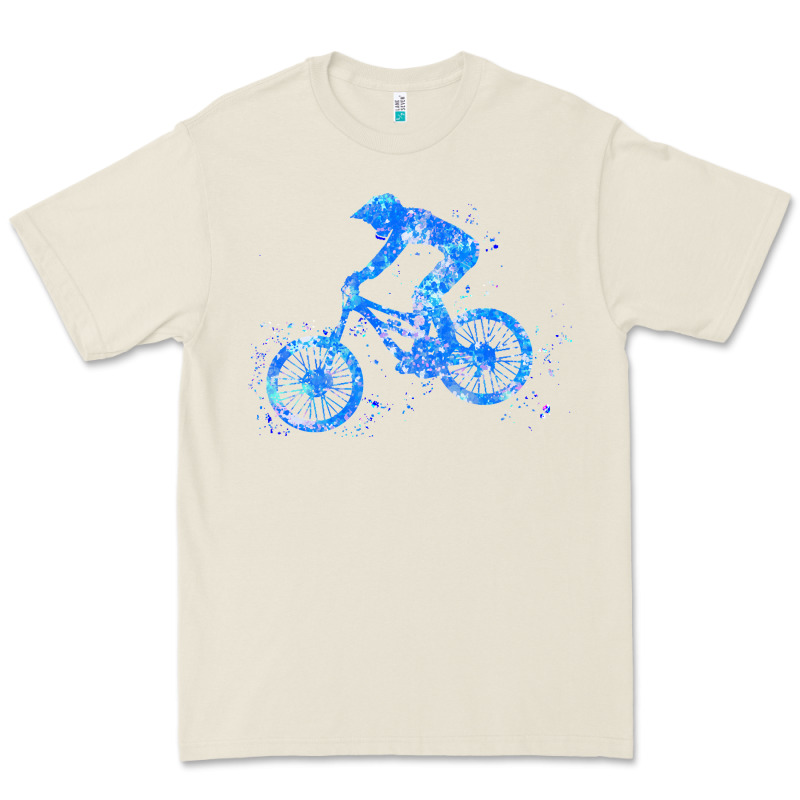 Downhill Mountain Bike T  Shirt Downhill Mountain Bike Jump Blue Water Premium Tee by linhVisuals | Teevron