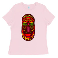 Bubblegum Pink african masks 3 Ladies Tee - BundleAndBundleShop
