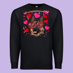 Valentine's German Shepherd Premium Sweatshirt Designed By Ranaportraitstore