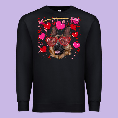 Valentine's German Shepherd Premium Sweatshirt Designed By Ranaportraitstore
