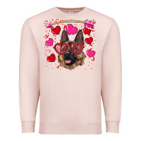 Pale Pink valentine's german shepherd Premium Sweatshirt - RanaPortraitStore