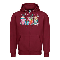 Burgundy easter coffee Zipper Hoodie - Jasminsmagicworld