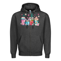 Charcoal Heather easter coffee Zipper Hoodie - Jasminsmagicworld