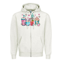 Oatmeal Heather easter coffee Zipper Hoodie - Jasminsmagicworld