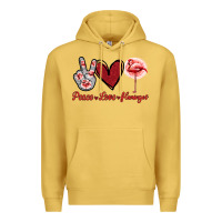 Antique Gold Peace Love Flamingo Premium Hoodie - Jasminsmagicworld
