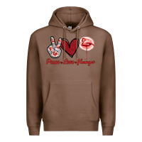Chestnut Peace Love Flamingo Premium Hoodie - Jasminsmagicworld