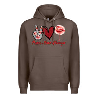 Coffee Peace Love Flamingo Premium Hoodie - Jasminsmagicworld