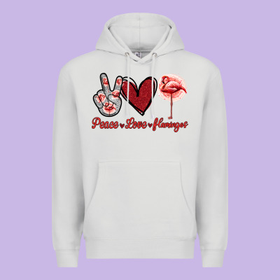 Peace Love Flamingo Premium Hoodie Designed By Jasminsmagicworld