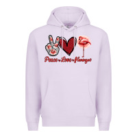 Lilac Peace Love Flamingo Premium Hoodie - Jasminsmagicworld