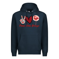 Navy Peace Love Flamingo Premium Hoodie - Jasminsmagicworld