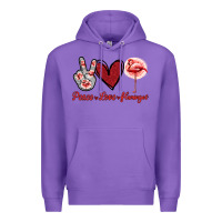 Purple Peace Love Flamingo Premium Hoodie - Jasminsmagicworld