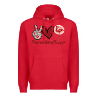 Red Peace Love Flamingo Premium Hoodie - Jasminsmagicworld