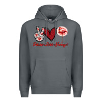 Rock Peace Love Flamingo Premium Hoodie - Jasminsmagicworld